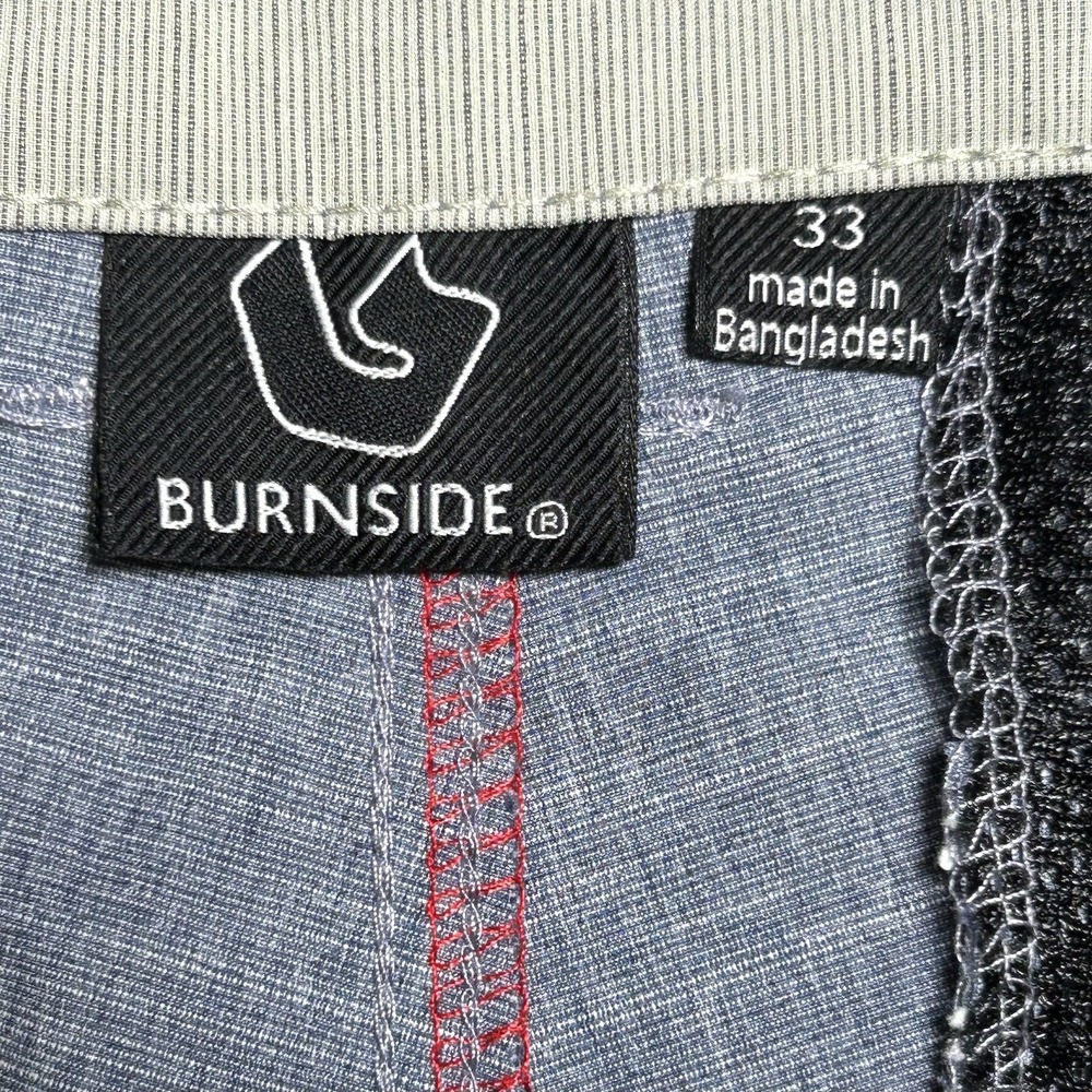 Burnside Mens Blue Chino Flat Front Shorts Stretch Pockets BH9823S Size 33 - Picture 2 of 6